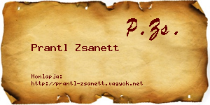 Prantl Zsanett névjegykártya
